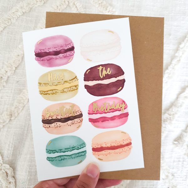 Cute Macarons Dessert Card