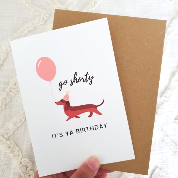 Custom Go Shorty Dachshund Card