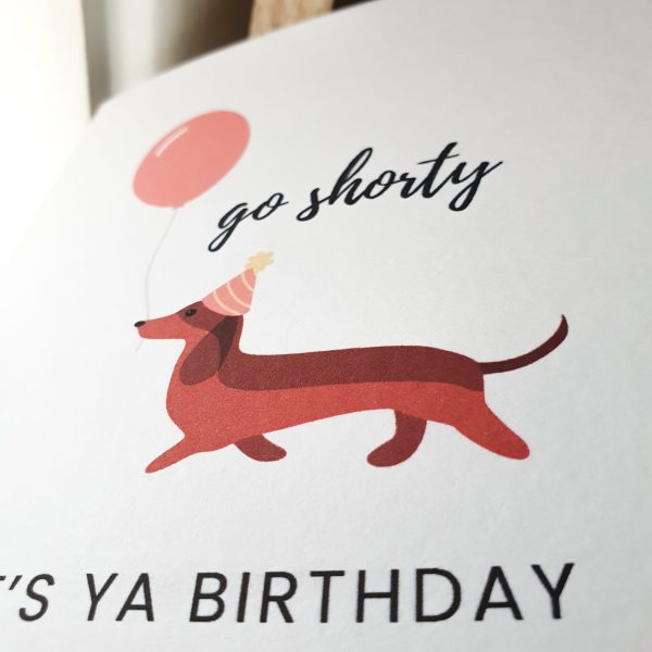 Custom Go Shorty Dachshund Card - Image 3