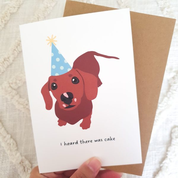 Custom Dachshund I Heard There Was Cake Birthday Card - Image 8